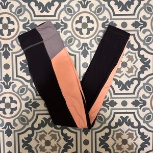 athleta gray orange leggings 12